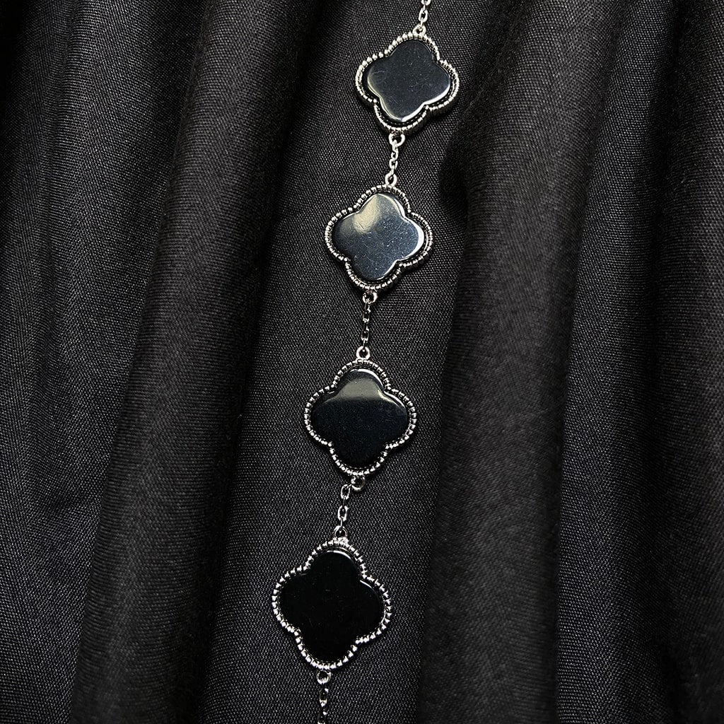 Onyx Clover Bracelet