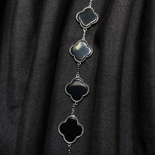 Onyx Clover Bracelet